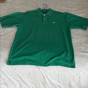 Masters Green Short-Sleeve Polo with Yellow Embroidered Logo